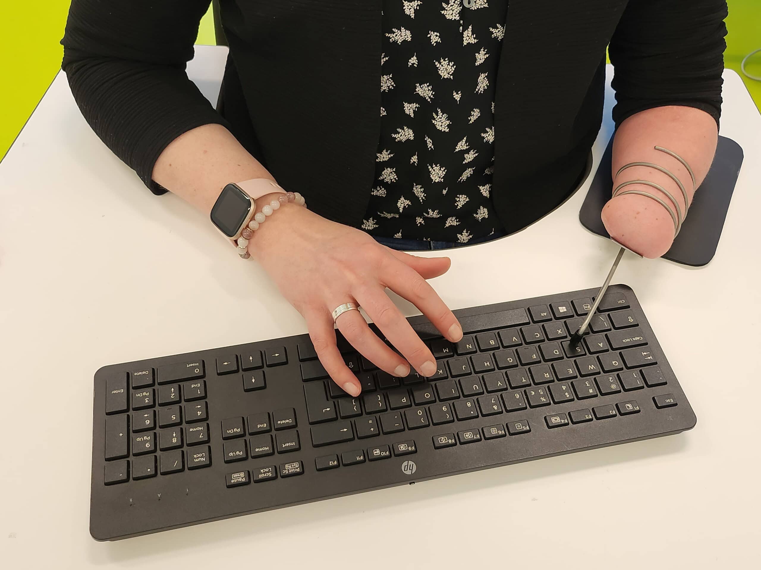 Werkblad met buikuitsparing en een typstokje